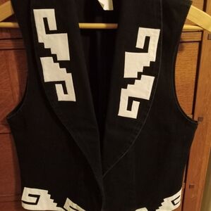 CUSTOM MADE black denim vest